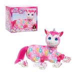 Unicorn Surprise 14-inch Licorice Stuffed Animal with Unicorn Babies, Star Pattern, Kids Toys for Ages 3 Up by Just Play