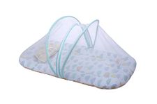 abracadabra Cotton Gadda With Mosquito Net & Shaped Pillow (2 Pieces, 0-2 Years, 92 Cm X 49 Cm, Lost In Clouds, Orange)