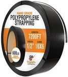 Strapping Pro - Industrial Strength Hand Grade Polypropylene Strapping Roll for Pallet Strapping (600 LB Break Strength - 16" x 6" Core) - PP Poly Plastic Banding Strapping for Packing Bulky Items