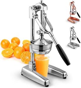 Zulay Kitchen Professional Citrus Juicer - Chrome Finish Manual Citrus Press and Orange Squeezer - Metal Lemon Squeezer - Extra Tall Heavy Duty Manual Orange Juicer and Lime Squeezer Press Stand