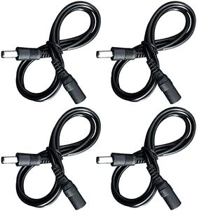 4 Pack 3Ft/1M Power Extension Cable, 4PCS DC 12V Power Adapter Extension Cord 2.1mm x 5.5mm, Compatible with 12V DC Adapter Power Supply or Wall Charger for CCTV Security IP Camera(Black)