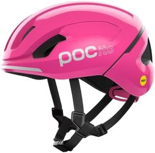POC POCito Omne MIPS Casque de vélo pour enfants est conçu pour aider les jeunes cyclistes à développer leurs compétences, Rose fluo, XS (48-52 cm)