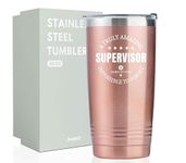 Onebttl Supervisor Gifts, Gifts for Supervisors on Boss Day, Birthday and Christmas, 20 oz Insulated Stainless Steel Tumbler - A TRULY AMAZING SUPERVISOR IS HARD TO FIND IMPOSSIBLE TO FORGET