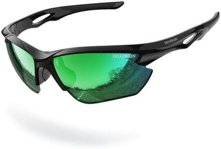 DEAFRAIN Sports Sunglasses Polarized for Men Women Baseball Cycling Running Fishing Driving Golf Green Glasses UV Protection