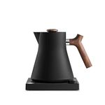 Fellow Corvo EKG Electric Kettle - Pour Over Coffee and Tea Pot, Quick Heating, Temperature Control and Built-In Brew Timer, Matte Black with Walnut Wood Handle, 0.9 Liter