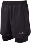 Ronhill, Men's Tech Revive 5" Twin Short, All Black, L