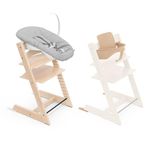 Stokke Tripp Trapp High Chair, Natural (Includes Chair & Baby Set2) with Newborn Set - Safe, Adjustable, Ergonomic Design