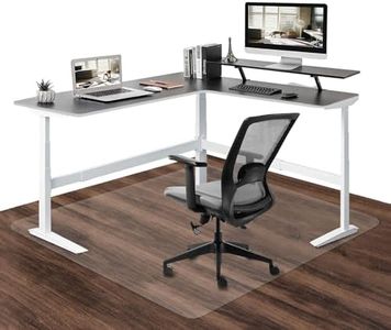 SHAREWIN Large Chair Mat for Hardwood Floor Desk Chair Mats 63" x 51" for Home, Heavy Duty Office Rolling Chair Mat for Hard Wood/Tile Floor Protector, Clear PVC and Easy to Clean