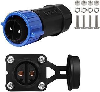 GaiRen 2 Pin 50Amp Trolling Motor Plug Receptacle Set, 12/24/36/48 Volt Marine Boat Power Waterproof IP67 Connector Trolling Boat Plug for Trolling Motors Compatible with 6/8 AWG Wire Blue