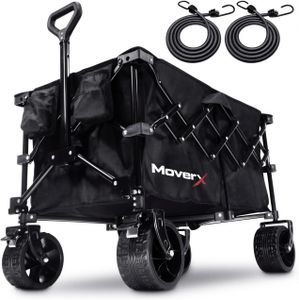 MoverX 120L Folding Trolley – Black, Heavy Duty Collapsible Cart