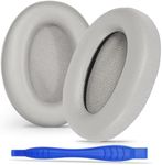 Aurivor Ear-Pads for Sony WH-1000XM3, Replacement XM3 Headphone Cushions Covers with Soft Protein Leather, Noise Isolation Memory Foam, Reinforced Sealing (Silver)