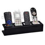 D&V ENGINEERING - Creative in innovation Metal Living Room Tabletop LASER CUT Design Remote Holder/Stand/Organizer/showpiece for TV AC DVD DTH Remotes (4 Remotes, Black).