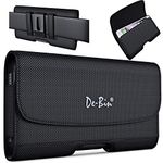 De-Bin Cell Phone Holster Designed for iPhone 12 Pro Max Belt Case has Strong Magnetic Closure Belt Holder with Belt Clip Loops Pouch Fits iPhone 12 Pro Max/11 Pro Max/XS Max with Thick Case on-Black