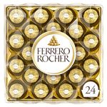 Ferrero Rocher Chocolate Hazelnut and Milk Chocolate Pralines, 24 Pieces, 300g