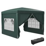 Outsunny 3 x 3(m) Pop Up Gazebo, Water and UV Resistant Party Tent Camping Canopy Marquee with Carry Bag, Green