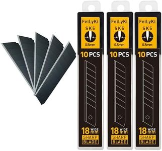 FeiLyKi 30 Pack 18mm Blades Box Cutter Blades Snap Off Blades Black Blades Utility Knife Blades,SK5 Steel Sharp-2033