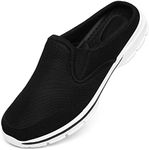 INMINPIN Unisex Slippers Casual Clog House Shoes Comfort Slip-On Walking Mules with Indoor Outdoor Anti-Skid Sole for Men and Women, Black, 8.5 Women/7 Men