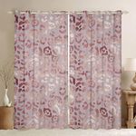 Feelyou Curtains for Bedroom Living Room Women Pink Leopard Print Darkening Curtains Luxury Safari Cheetah Print Window Drapes Kids Wild Animal Theme Window Treatments (2 Panels, 42 x 63 Inch)