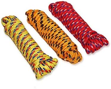 MaxxHaul 50228 Diamond Braided Rope of 1/4" x 25' Extra Strength-Sunlight and Weather Resistant, Multicolor