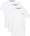U.S. Polo Assn. Men's Crew Neck T-Shirts 3-Pack – Cotton Short Sleeve Tee with Small Logo, Relaxed Fit, Soft Casual Everyday Shirts - White/White/White, XX-Large