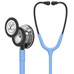 3M Littmann Classic III Monitoring Stethoscope, 5959, More Than 2X as Loud*, Weighs Less**, Stainless Steel Mirror-Finish Chestpiece, 69 cm (27") Ceil Blue Tube, Smoke Stem, and Headset