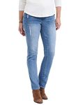 Democracy Women's Petite Ab Solution Straight Leg Jean, Mid Blue Vintage, 10 Petite