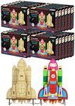 Funvention Space Shuttle - 3D Coloring Model (Pack of 24) - DIY Desk Organizer Pen Stand - STEM Leanring 3D Puzzle Toy - Art, Coloring and Painting Kit for Kids -Birthday Return Gift,Kids party pack