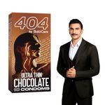 BOLD CARE 404 Super Ultra Thin Chocolate Flavored Condoms For Men | 60 Microns | 10 Units | Intense Fit with a Barely There Feel | With Disposable Pouches (Pack of 1)