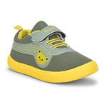 Liberty Lucy&Luke BASTIAN-2E Slip-on Casual Shoes for Kids with PVC Sole | Canvas Upper Sneakers | Quick-Wear Velcro Closure | Stylish, Lightweight & Comfortable Footbed (Green - 6C UK)