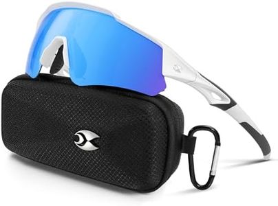 Sports Polarized Sunglasses for Men: Womens Cycling Sun Glasses UV400 Protection Goggles for Baseball Running Dark Blue