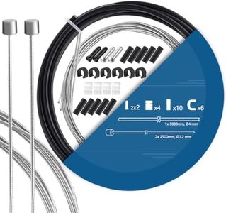 TAPKUA Kit de Câble de Dérailleur de Vélo 2500mm avec Gaine Extérieure 3M Tuyau pour VTT, Vélo de Course, BMX, Vélos Pliants, etc