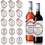 Pipihome 15Pcs Christmas Funny Novelty Bottle Labels, Novelty Joke Bottle Labels, Christmas Party Wine Bottle Label Stickers Party Decorations, Santa Champagne Bottle Stickers (A)