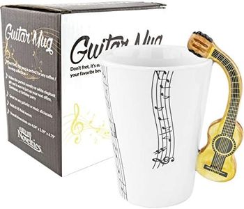 Fairly Odd Novelties Acoustic Guitar Ceramic 8oz Coffee Musician Mug, One Size, White, FON-10212