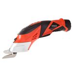 Stalwart 75-PT1022 Cordless Power Scissors with Two Blades-Fabric, Leather, Carpet and Cardboard Cutter-3.6V NiCad Lithium Ion Rechargeable Battery, Red