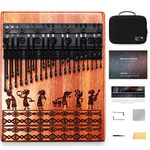 MOOZICA 36 Keys Professional Solid Wood Flat-board Chromatic Kalimba, Double-layer Piano Layout 36 Tines Kalimba Thumb Piano, Solid Mahogany Wood Structure Finger Piano (BKA-36S)