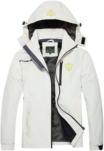GIISAM Mens Rain Coat Packable Lightweight Waterproof Windbreaker Rain Gear for Men Rain Jackets Outdoor Sports White