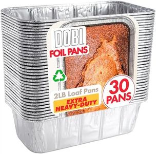 DOBI 2LB Loaf Pans (30 Pack) - Extra Strong Disposable Aluminum Foil Bread Pans for Baking, Standard Size Tins, Great for Homemade Bread, Side dishes, and Lasagna. Size: 8 1/2" x 4 1/2" x 2 1/2"