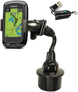 ChargerCity Bendy Drinks Cup Holder Mount for Golf Buddy Tour Voice World Platinum Garmin Approach G5 G6 G7 G8 Izzo Swami 5000 6000 SkyCaddie Touch RangeFinder GPS & iPhone XR XS MAX X 8 Smartphone