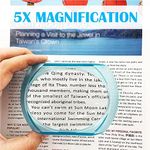 MAGDEPO 5X Desktop Dome Magnifier Paperweight 3 inch Magnifying Glass Optical Oval Acrylic Lens for Seniors with Low Vision or People Reading Books, Bible, Newspaper, Maps, Fine Print, Coins, Stamps