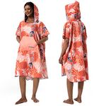 Winthome Changing Robe for Adult Women Men, Lightweight Towel Poncho for Surfing Swimming Wetsuit Beach Changing (Printed Pink, M)