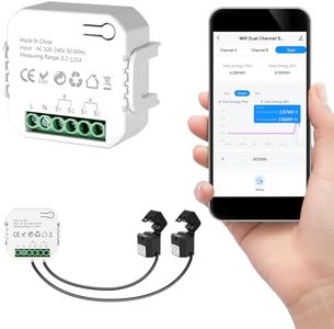 Smart Home Energy Monitor, with 2 x 120A CTs, Bi-Directional Power Tracking, Real-Time Electricity Usage Monitor, 2.4GHz Wi-Fi, Compatible with Tuya/Smart Life Apps