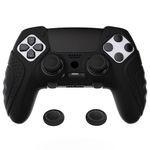 playvital Guardian Edition Anti-Slip Ergonomic Silicone Cover Case for ps5 Edge Controller, Soft Rubber Protector Skin for ps5 Edge Wireless Controller with Thumb Grip Caps - Black