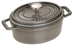 STAUB Cast Iron Roaster/Cocotte, Oval 17 cm, 1 L, Graphite Grey