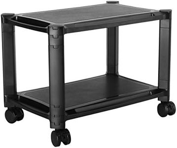 RICOO Multi-Almacenaje PC Soporte Impresora Escritorio Pedestal Mesa 2 Niveles pies rodantes WM4-L gabinete Ordenador portátil Tableta Altura Ajustable Tableta táctil Ruedas Ajustables/plástico