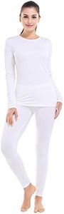 MANCYFIT Thermal Underwear for Women Long Johns Set Fleece Lined Ultra Soft White XXX-Large