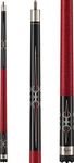 Viper Sinister 58" 2-Piece Billiard/Pool Cue, Black with Burgundy/Cream Points, 18 Ounce