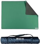 Board Game Playmat [3.5'x5.5'/Thick Super Cushioned/Stitched Edge/Water Resistant] with Carrying Case - for Tabletop Board Games, Card Games, RPG Games (Large, Green)