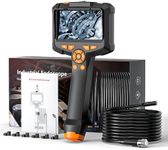 Endoscope Camera with Light, 8mm IP67 Waterproof Borescope Inspection Camera, 4.3 Inch IPS Screen Inspection Camera, 1080P HD Tube Camera with 8 Adjustable LEDs, 5 m Semi-Rigid Cable