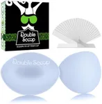 Double Scoop® Push Up Inserts w/Bonus Tape Sticky Strips, Instant Breast Implants, Replacement Bra Pads, Padded Bralette Hack, Breast Lift, Foam Bra Filler Insert, Bra Stuffer, Cup Size A/B (White)