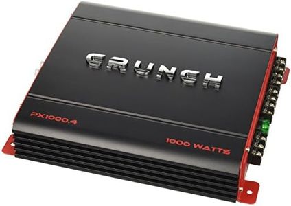 Crunch PX 1000.4 4 Channel 1000 Watt Amp A B Class Car Truck Motor Vehicle Stereo Power Amplifier, Lightweight 5.4 Pounds Black